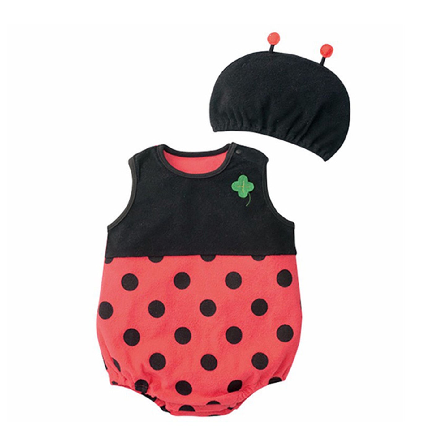 Ladybug Sleeveless Girls Romper