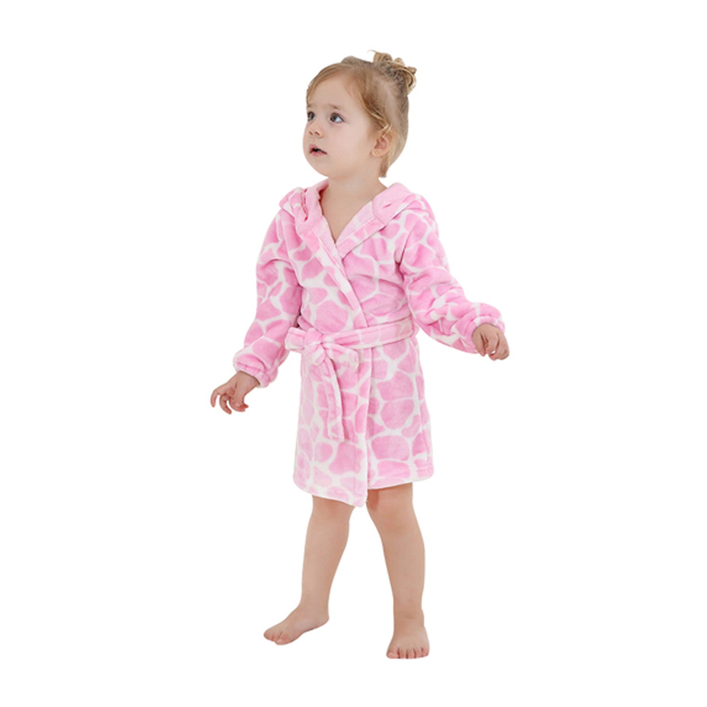 Cute Pink Cow Hooded Bathrobe