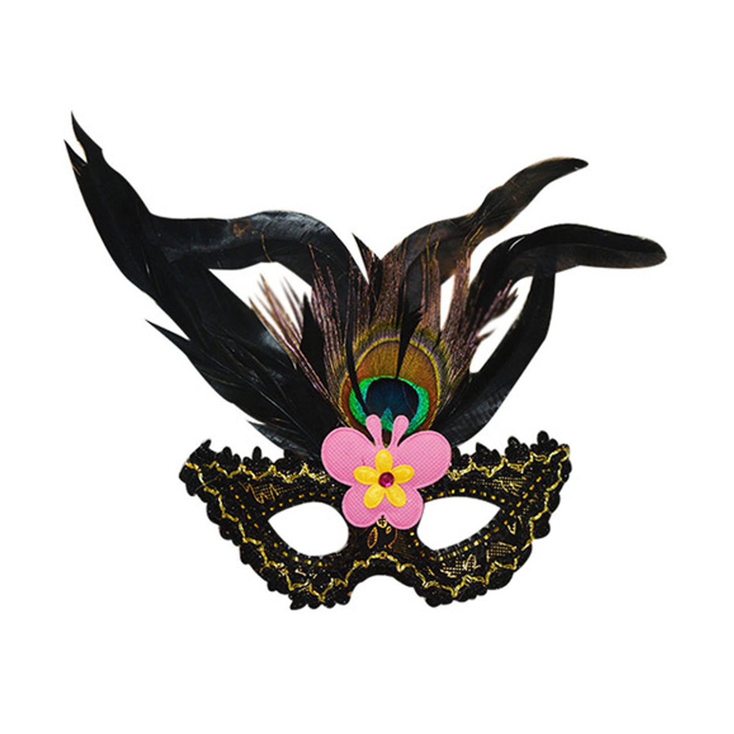 Peacock Feather and Butterfly Masquerade Mask