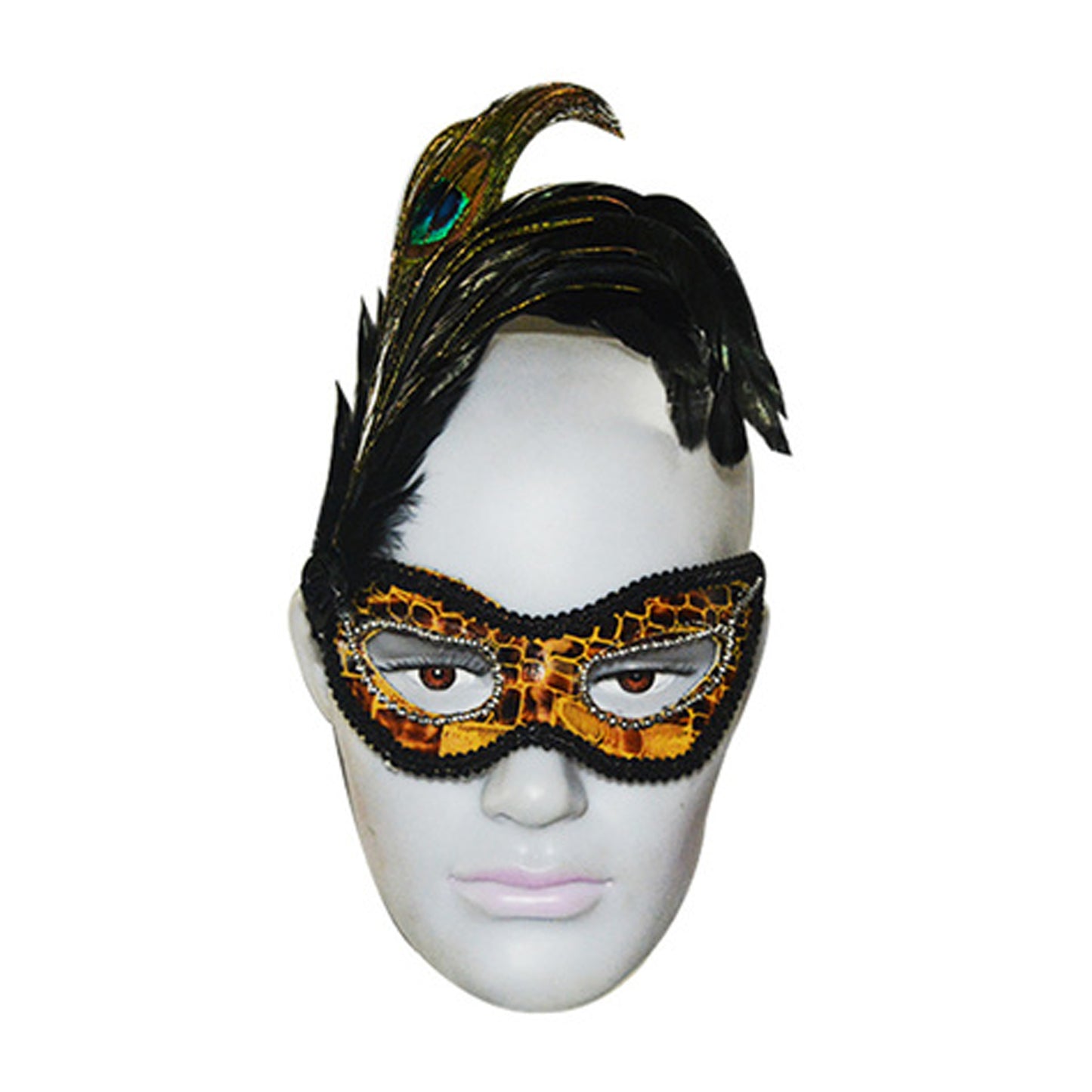 Peacock Feather Masquerade Mask